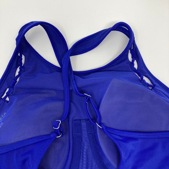 NWT Athleta High Neck Loop Bikini Top 40B/C Bra Cup Sapphire Blue 210979 XL - Picture 14 of 16